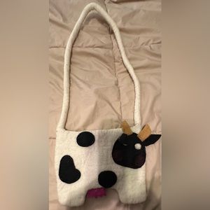 Girls Faux Fur Cow Purse